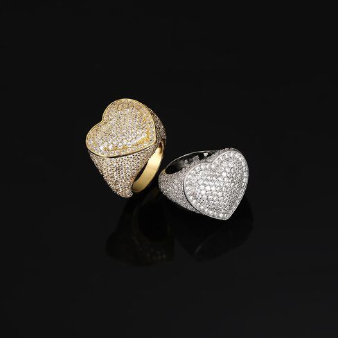 14K Gold Heart Moissanite Ring Men's Jewelry Wedding Love Symbol Special Occasion Best Gift Luxurious Elegant Romantic Stylish Commitment Engagement Anniversary Unique Timeless in Saudi Arabia