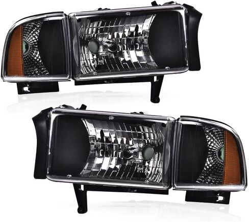 PIT66 زوج المصباح الأمامي LED Strip W/O لمصابيح متوافقة مع Dodge RAM 1500 1994-2001/RAM 2500 3500 1994-2002 (Not Fit Sport & Ram Van Model) in Kuwait