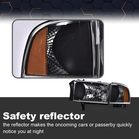 PIT66 زوج المصباح الأمامي LED Strip W/O لمصابيح متوافقة مع Dodge RAM 1500 1994-2001/RAM 2500 3500 1994-2002 (Not Fit Sport & Ram Van Model) in Kuwait