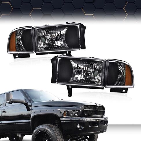 PIT66 زوج المصباح الأمامي LED Strip W/O لمصابيح متوافقة مع Dodge RAM 1500 1994-2001/RAM 2500 3500 1994-2002 (Not Fit Sport & Ram Van Model) in Kuwait