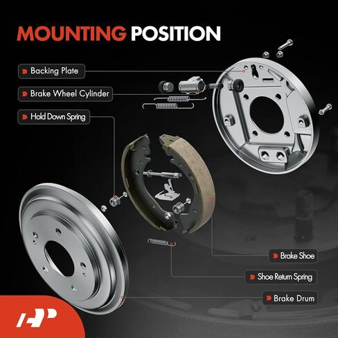 طبول الفرامل الخلفية A-premium مجموعة وأحذية متوافقة مع Toyota Yaris 2019-2020 ، Yaris IA 2017-2018 & Scion IA 2016 ، 1.5L ، 6-PC in Saudi Arabia