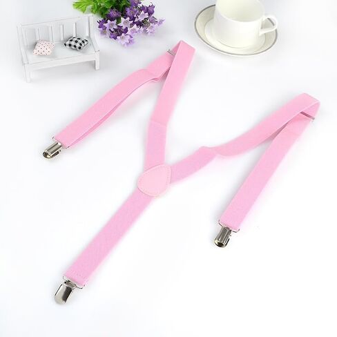 Black Child Kids Girls Boys Suspenders Braces,Adjustable Clip on Y-Back Elastic Suspenders with Metal Clips for Boys Girls Boys' Suspenders in Saudi Arabia