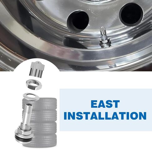 4 PCS TR416 Metal Valve Stems, 1.75" x 0.75" High Pressure Tire Valve Stems Outer Mount for Cars (Silver) in Saudi Arabia