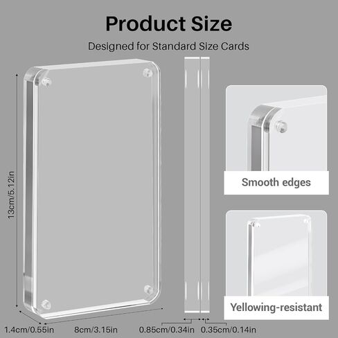 2 Packs Card Display Stand, Strong Magnetic Acrylic Trading Card Display Frames, Thickened Stable Support for Baseball & Sports Card Display Case with 2 Card Sleeve in Saudi Arabia
