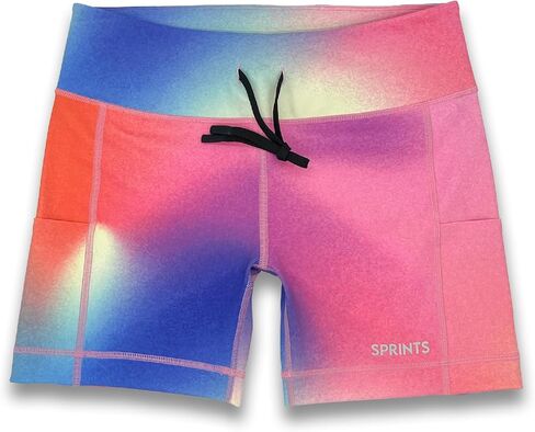 Sprints Womens Flexion 5" Compression Shorts with Pockets, Drawcord & Silicone Lined Hem in Saudi Arabia