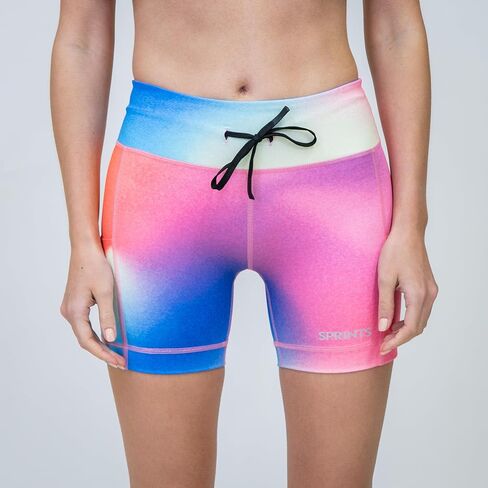 Sprints Womens Flexion 5" Compression Shorts with Pockets, Drawcord & Silicone Lined Hem in Saudi Arabia