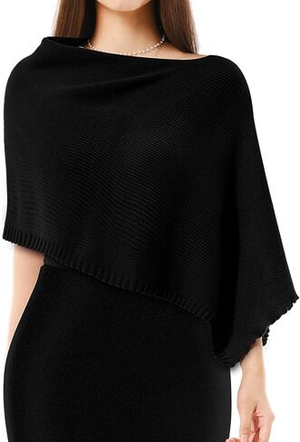Women Fall Knitted Poncho Shrug Women Autumn Blouse Top Lightweight Sweater Poncho Bolero for Evening Dress Skirt in Saudi Arabia