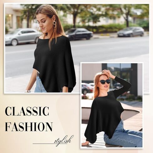 Women Fall Knitted Poncho Shrug Women Autumn Blouse Top Lightweight Sweater Poncho Bolero for Evening Dress Skirt in Saudi Arabia