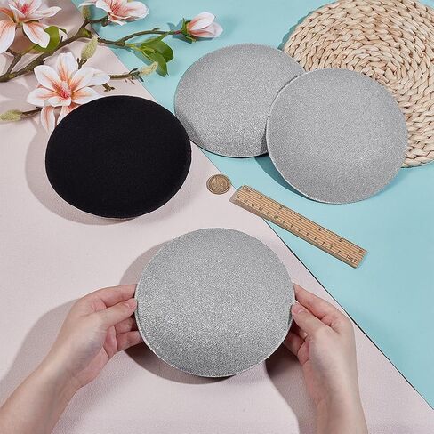 Benecreat 4pcs Round Round Fascinator Hat Base ، 6.7inch Eva Cloth Millinery Base ، Sinamay Base for Wedding Party Hat Making in Saudi Arabia
