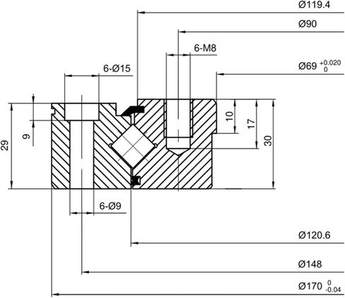 الدقة تحمل XU080120 69mmx170mmx30mm رنين ، محمل أسطوانة متقاطعة ، بدون أسنان تروس in Saudi Arabia