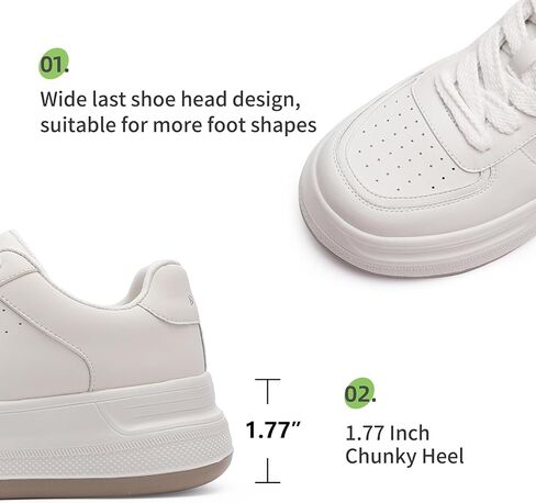 منصة مريحة للسيدات أحذية المشي الدانتيل حتى أحذية رياضية أزياء جلدية كلاسيكية خفيفة الوزن in Kuwait