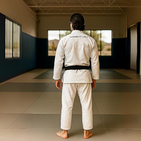 Kombat USA للبالغين Light Edition BJJ GI Men ، Jiu Jitsu Premium 100 ٪ Cotton Ibjjf Added | Kimono BJJ GI | مجموعة GI كاملة in Kuwait
