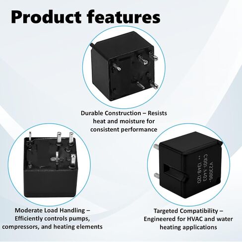 2Pcs SRD-S-112DM 12VDC 15A 4Pins Water Heater Air Conditioner Relay - Reliable Performance for Heating and Cooling Systems in Saudi Arabia
