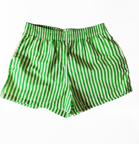 Womens Striped Print Shorts with Slant Pocket High Waist Casual Mini Shorts in Saudi Arabia