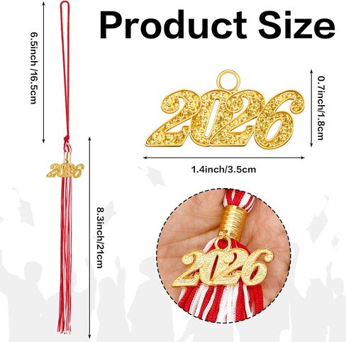 2026 Tassel Tassel ، 2026 Tassel Graduation ، 2026 Tassels for Graduations Cap مع سحر ذهبي لعام 2026 لغطاء الدراسات العليا ، شرابات التخرج الأبيض الأزرق لفئة 2026 مراسم الخريج in Kuwait