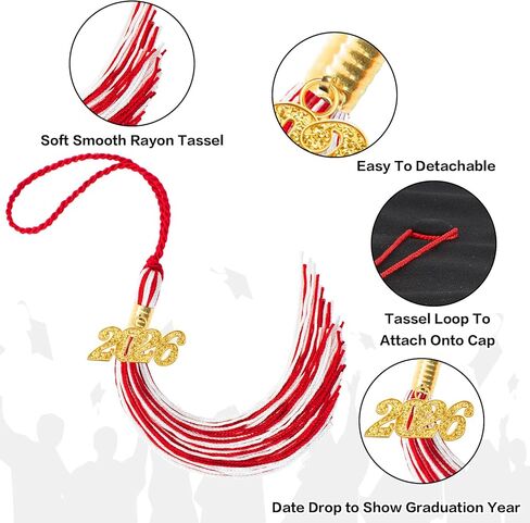 2026 Tassel Tassel ، 2026 Tassel Graduation ، 2026 Tassels for Graduations Cap مع سحر ذهبي لعام 2026 لغطاء الدراسات العليا ، شرابات التخرج الأبيض الأزرق لفئة 2026 مراسم الخريج in Kuwait