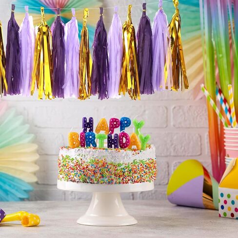 30pcs زخرفة الحفلات الذهبية الأرجواني ، إكليل شرابة ، أغطية راية الورق شرابة الزحام من أجل الزفاف الزفاف الزفاف دش أدوات التخرج زخارف التخرج in Saudi Arabia