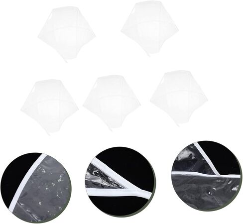 BESPORTBLE 5PCS قبعات مقاومة للمطر للنساء محمولة قابلة للطي بونيه قبعة حماية الشعر سفر سفر للأنشطة في الهواء الطلق التسوق والمشي أبيض in Saudi Arabia
