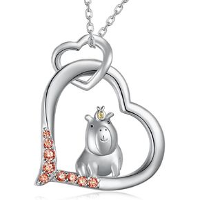 Yorionke Capybara Necklace 925 Sterling Silver Capybara Pendant Necklace Animal Jewelry Gift for Girls Women Capybara Lovers in Kuwait