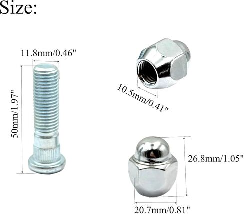 8 PCS M12x1.50 عجلات العروة المكسرات والبراغي مجموعة متوافقة مع Kia Sedona Forte Optima Sportage Soul Hyundai Sonata Elantra Tucson Santa Fe Genesis XG350 استبدال#52950-14140 52950-M1000 610568 in Kuwait