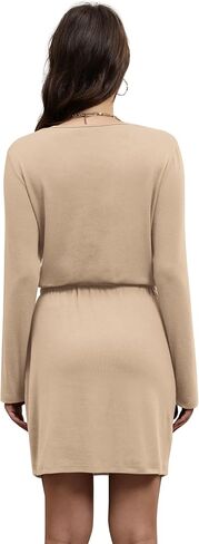 Ofeefan Fall Dresses for Women 2025 VOOLED V NECK LONG TRIVES TIRTS SUNDRESSES TIE ABORD A-LINE in Kuwait