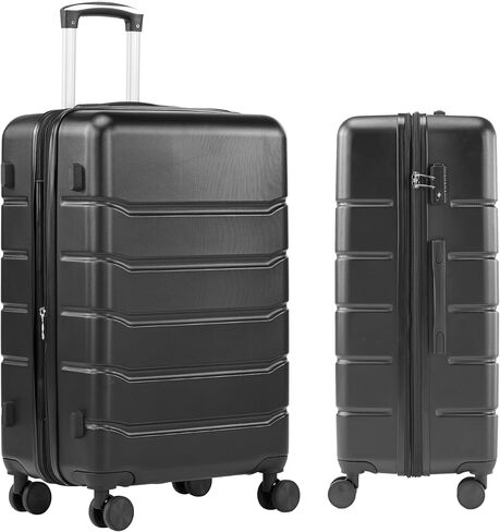 Simple Deluxe 24 Inch Expandable Hardside Carry On with Spinner Wheels & TSA Lock, ABS Hard Shell Lightweight Rolling Luggage Suitcase, Blue-C in Saudi Arabia
