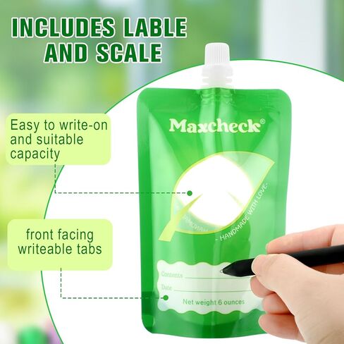 Maxcheck 100 Pack Disposable Baby Food Pouches 6oz Baby Food Storage Containers Plastic Fresh Squeezed Pouches for Kids Toddler Freezer Safe Baby Pouch Holder for Applesauce, Purees and Yogurts in Saudi Arabia