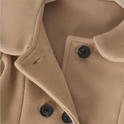 Girls Dress Coat Toddler Trench Coat Wool Blend Double Breasted Long Peacoat Kids Long Winter Coat Faux Fur Jacket in Saudi Arabia