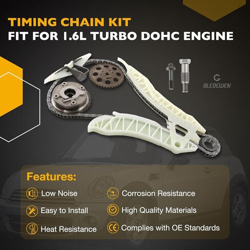 مجموعة سلسلة توقيت المحرك N14B16 مع ضرس GEAR VVT ، متوافق مع 2007-2012 MINI COOPER S R56 R57 R58 R59 ، 1.6L Turbo N14 Engine ، استبدل# 90773S 11317516088888888 in Kuwait
