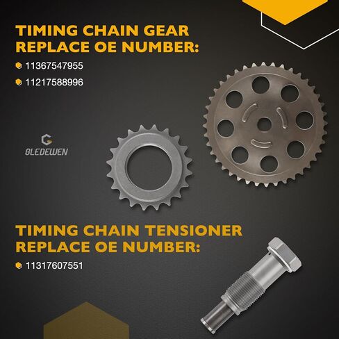 مجموعة سلسلة توقيت المحرك N14B16 مع ضرس GEAR VVT ، متوافق مع 2007-2012 MINI COOPER S R56 R57 R58 R59 ، 1.6L Turbo N14 Engine ، استبدل# 90773S 11317516088888888 in Kuwait
