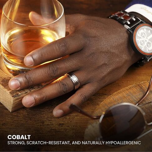 العصابات الرجولية: نطاقات وحلقات زفاف كروم كروم للرجال - سبيكة من فضاء الفضاء ، ومقاوم لخدش ، ومقاومة للخدش ، ومثالية للرجال - حلقة السيليكون الحرة in Kuwait