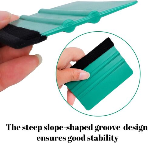 2Pcs Vinyl Squeegee Tool, Pink & Teal Plastic Felt Squeegee for Vinyl Scraper for Craft Car Wrap Decal, Window Tint Class Film Wallpaper Wrap Application Tools 4x3 Inch in Saudi Arabia