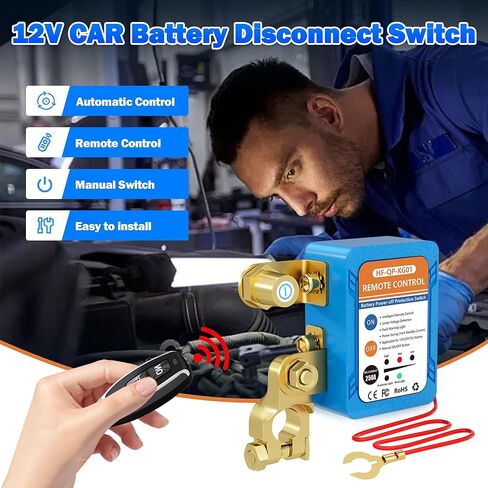 مفتاح القتل للسيارة ، 250A 12V/24V مفتاح فصل البطارية عن بُعد ، مفتاح Kill Battery Smart Car Switch مضاد للسرقة ، مفتاح قطع/إيقاف تلقائي للسيارات ، RV ، ATV ، شاحنة ، قارب (تثبيت مسطح) in Kuwait