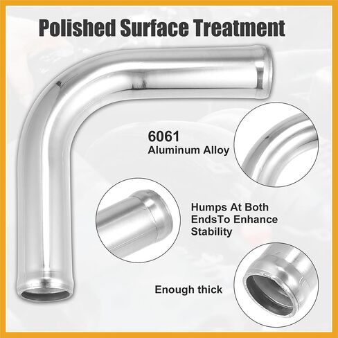 OD 1.5" 38mm Leg Length 4" 100mm Aluminum Alloy Tube Intercooler Pipe 90 Degree Bend Elbow Air Intake Tube Silver Tone for Car Replacement in Saudi Arabia
