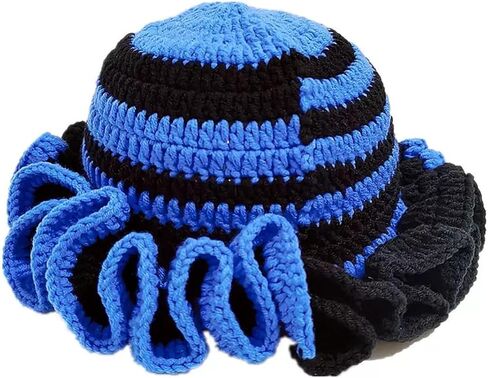 Crochet Bucket Hat for Womens Knitted Hat Trendy Fisherman Hat Foldable Handmade Bucket Cap for Travel Daily Wear in Kuwait