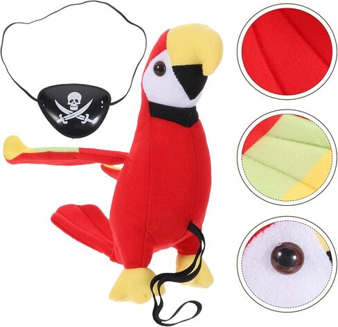 إكسسوارات القراصنة ، 1 مجموعة الببغاء على دعامة الكتف و Pirate Eye Patch Patch Halloween Eye Eye Assum in Saudi Arabia