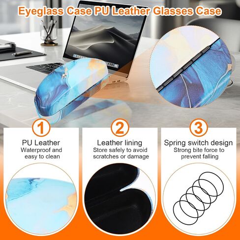 HARFINGTON Eyeglasses Case PU Leather Glasses Case Anti Scratch Glasses Case, Hard Shell Eyeglasses Protector Cases in Saudi Arabia