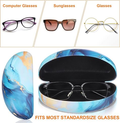 HARFINGTON Eyeglasses Case PU Leather Glasses Case Anti Scratch Glasses Case, Hard Shell Eyeglasses Protector Cases in Saudi Arabia