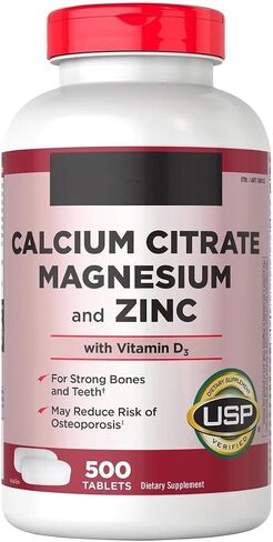 Signature Calcium Citrate, Magnesium and Zinc, with Vitamin D3, for Strong Bones and Teeth - 500 Tablets in Saudi Arabia