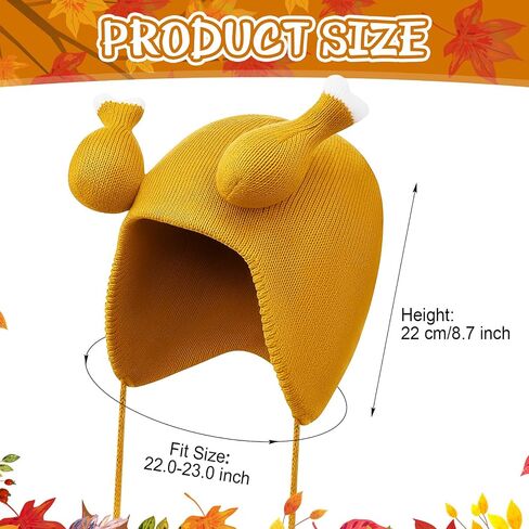 Toulite Thanksgiving Turkey Hat for Adults Warm Knitted Roasted Turkey Leg Hat Funny Brown Chicken Crochet Beanie Costume in Saudi Arabia