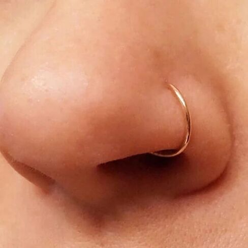 Modrsa Gold Horseshoe Nose Ring 20g حصان الحذاء خاتم الأنف طوق للنساء الفولاذ الجراحي الفرس المفصلي غضروف Tragus Adring Hoops Helix Jewelry Gem Gem Horseshoe Septum Rings 20 Gauge in Saudi Arabia