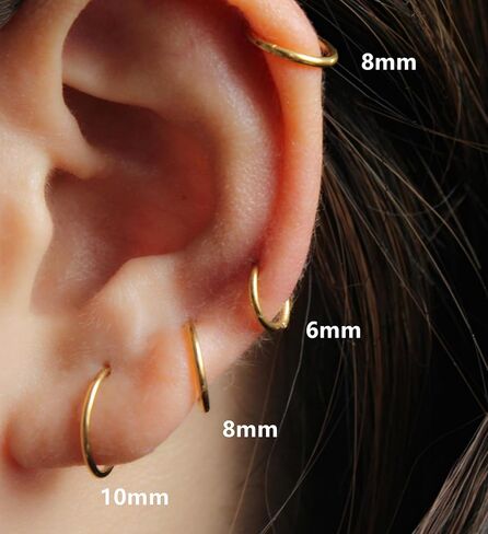 Modrsa Gold Horseshoe Nose Ring 20g حصان الحذاء خاتم الأنف طوق للنساء الفولاذ الجراحي الفرس المفصلي غضروف Tragus Adring Hoops Helix Jewelry Gem Gem Horseshoe Septum Rings 20 Gauge in Saudi Arabia