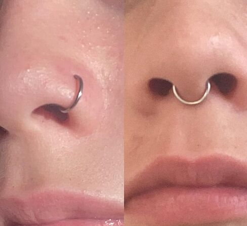 MODRSA Silver Horseshoe Nose Ring 20g Horse Shoe Nose Ring Hoop for Women Surgical Steel Clicker Hinged Cartilage Tragus Earring Hoops Helix Piercing Jewelry Double Gem Horseshoe Septum Rings 20 gauge in Saudi Arabia