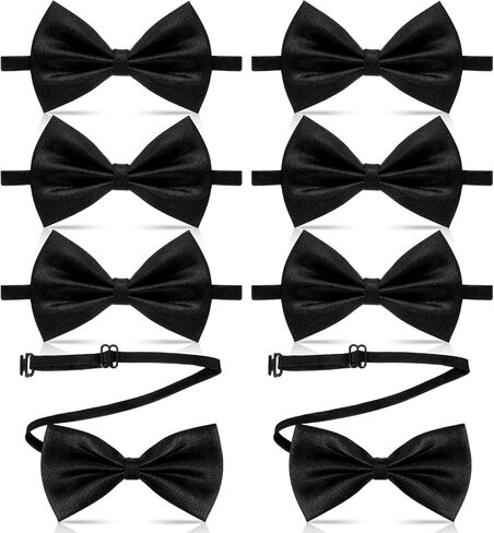 8 PCS Bow Ries للرجال ، وعلاقات القوس للرجال القابلة للتعديل ، البوليستر الساتان قبل الولادة ، مقطع على Bowties ، Tuxedo Necktie لحفل الزفاف ، الحفلات ، المأدبة ، الأحداث الرسمية ، هدية عيد الأب (أسود) in Kuwait
