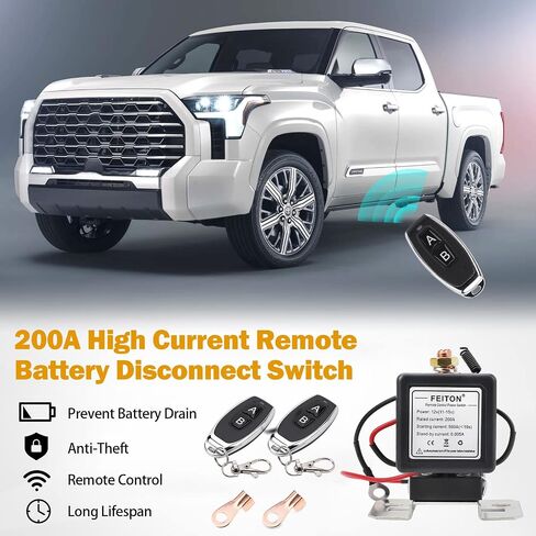 FEITON 200A Rated 360A Starting Current Remote Battery Disconnect Switch DC 12V Remote Control Isolator Kill Switch for Car in Saudi Arabia
