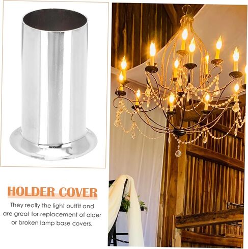 Gatuida 10-Piece Iron Candle Covers Sleeves for Chandelier Elegant Flanging Socket Covers Compatible Candelabra Base for Home Decor in Saudi Arabia