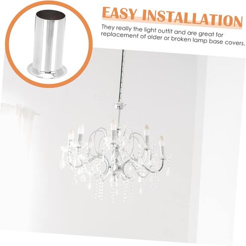 Gatuida 10-Piece Iron Candle Covers Sleeves for Chandelier Elegant Flanging Socket Covers Compatible Candelabra Base for Home Decor in Saudi Arabia