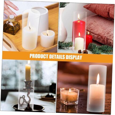 Healifty Transparent Glass Candle Sleeve Windproof Candle Tube Shade Candle Cover for Enhanced Brightness Versatile Fit Decorative Candle Supply in Saudi Arabia