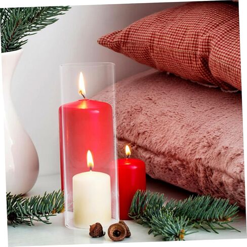 Healifty Transparent Glass Candle Sleeve Windproof Candle Tube Shade Candle Cover for Enhanced Brightness Versatile Fit Decorative Candle Supply in Saudi Arabia