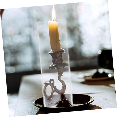 Healifty Transparent Glass Candle Sleeve Windproof Candle Tube Shade Candle Cover for Enhanced Brightness Versatile Fit Decorative Candle Supply in Saudi Arabia